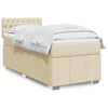 vidaXL Boxspringbett mit Matratze Creme 90x200 cm Stoff