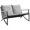 vidaXL Gartenbank mit Kissen 120 cm Schwarz Stahl