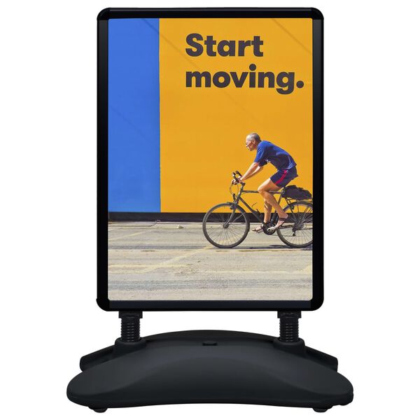 vidaXL A1-Plakatständer Wasserbefüllbar Schwarz Aluminiumlegierung