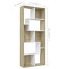 vidaXL B&uuml;cherregal Wei&szlig; und Sonoma-Eiche 67x24x161 cm Holzwerkstoff