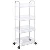 vidaXL Aufbewahrungswagen 4 Etagen Transparent 37x28x95 cm Acryl