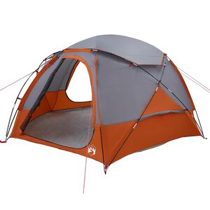 vidaXL Kuppelzelt mit abnehmbarem Regenfly 4 Personen Grau und Orange