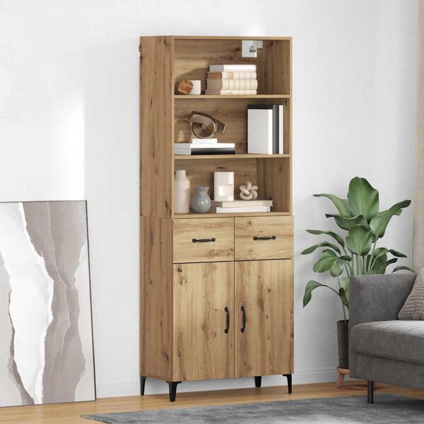 vidaXL Highboard Artisan-Eiche 69,5 x 34 x 180 cm Holzwerkstoff