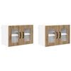 vidaXL Wandglas-Schrank PORTO 2 pcs Artisan-Eiche Holzwerkstoff