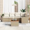 vidaXL Gartensofa-set mit Kissen 6 pcs Beige Poly-Rattan