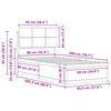 vidaXL Bettgestell mit gepolstertem Kopfteil Schwarz 90 x 200 cm
