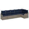 vidaXL Gartensofa-set 6 stk. 6-Sitzer Grau Poly-Rattan