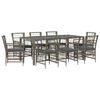 vidaXL Outdoor-Essgruppe 9 stk. Grau Poly-Rattan