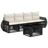 vidaXL Gartensofa-set 5 stk. Schwarz und Cremewei&szlig; Poly-Rattan