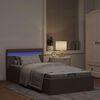 vidaXL Bett mit Bettkasten Hydraulisch mit LED Taupe Stoff 90x200 cm