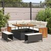 vidaXL Gartensofa-set mit Kissen 9 pcs Schwarz und Creme Poly-Rattan