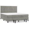 vidaXL Boxspringbett mit Matratze Hellgrau 180x200 cm Samt