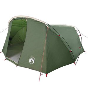 vidaXL Tunnelzelt 4-Personen mit Dach Gr&uuml;n und Wei&szlig; 318 x 275 x 140 cm
