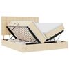 vidaXL LED-Speicherbett mit Matratze Creme 200 x 200 cm Stoff