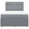 vidaXL Boxspringbett mit Matratze Hellgrau 140x200 cm Stoff