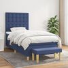 vidaXL Boxspringbett mit Matratze Blau 90x200 cm Stoff