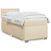 vidaXL Boxspringbett mit Matratze Creme 90x190 cm Stoff