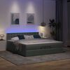 vidaXL Ottoman-Bett mit Matratzen & LEDs Dunkelgrau 200x200 cm Stoff