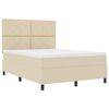 vidaXL Boxspringbett mit Matratze Creme 160 x 200 cm Stoff