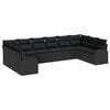vidaXL Sofa Set mit Kissen 10 pcs Schwarz Polyrattan