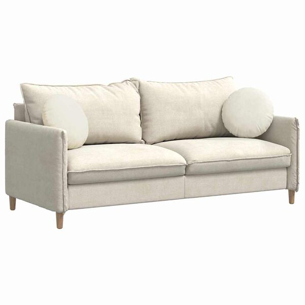 vidaXL Sitzkissen 2 St&uuml;ck Creme &Oslash; 40 x 13 cm Samt