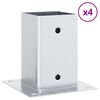 vidaXL Pfostenträger Quadratisch 4Stk. Silber 91x91mm Verzinkter Stahl
