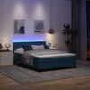 vidaXL LED Boxspringbett mit Matratze Dunkelblau 140 x 190 cm Samt
