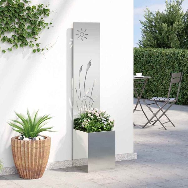 vidaXL Garten Sichtschutz-Leinwand Silber 32 x 140 cm Verzinkter Stahl