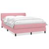 vidaXL Boxspringbett mit Matratze Rosa 160x220 cm Samt