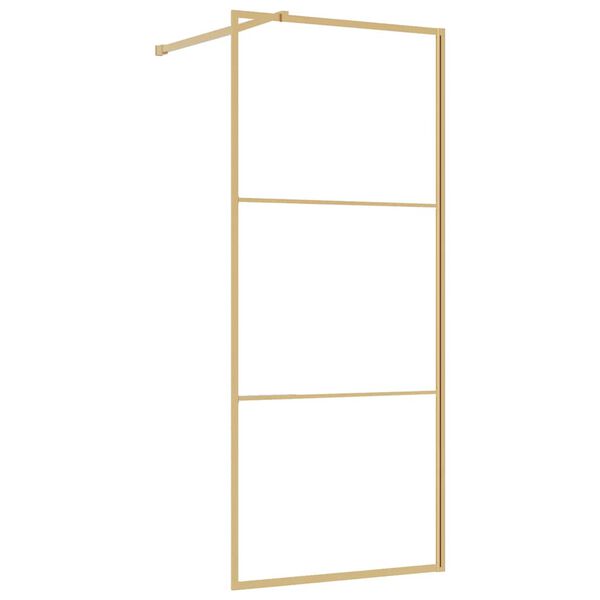 vidaXL Duschwand f&uuml;r Begehbare Dusche mit ESG Klarglas Golden 90x195cm
