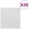 vidaXL 3D Tapete Ziegelstein Selbstklebend 20 Stk. Wei&szlig;
