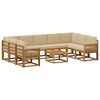 vidaXL Outdoor-Sofagarnitur 10 pcs Natur und Beige Massivholz Akazie
