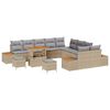 vidaXL Gartensofa-set mit Kissen 13 pcs Beige und Hellgrau