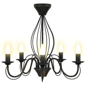 vidaXL Kronleuchter E14 Metall Antikschwarz &Oslash; 52 x 47 cm