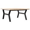 vidaXL Couchtisch Y-Gestell 90x90x45,5cm Massivholz Kiefer & Stahl