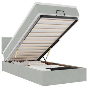 vidaXL Ottoman-Bett mit Matratze Hellgrau 80x200 cm Samt