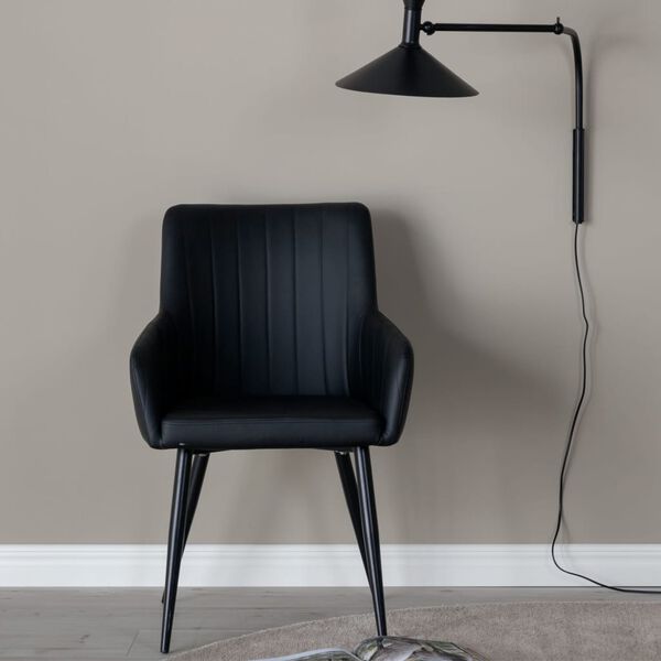 Venture Home Esszimmerst&uuml;hle 2 Stk. Comfort Lederoptik Schwarz