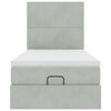 vidaXL Ottoman-Bett mit Matratzen & LEDs Hellgrau 80x200 cm Samt