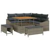 vidaXL Gartensofa-set mit Kissen mit Speicher 8 pcs Grau Poly Rattan