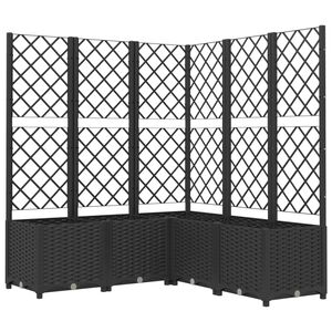 vidaXL Pflanzk&uuml;bel mit Spalier Schwarz 120x120x136 cm PP