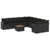 vidaXL Patio Sofa Set 10-Sitzer Black