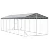vidaXL Outdoor-Hundezwinger mit Dach Silbern 3x9x2,5m Verzinkter Stahl