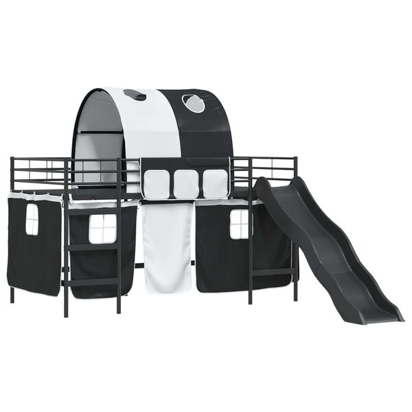 vidaXL Kinder-Etagenbett Schwarz 79,5 x 200 cm Metall