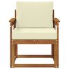 vidaXL Outdoor-Sofa Massives Akazienholz und Polyester Natur