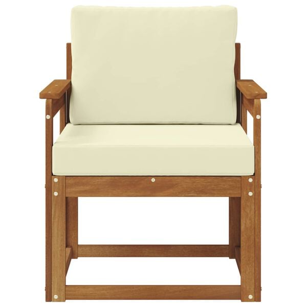 vidaXL Outdoor-Sofa Massives Akazienholz und Polyester Natur