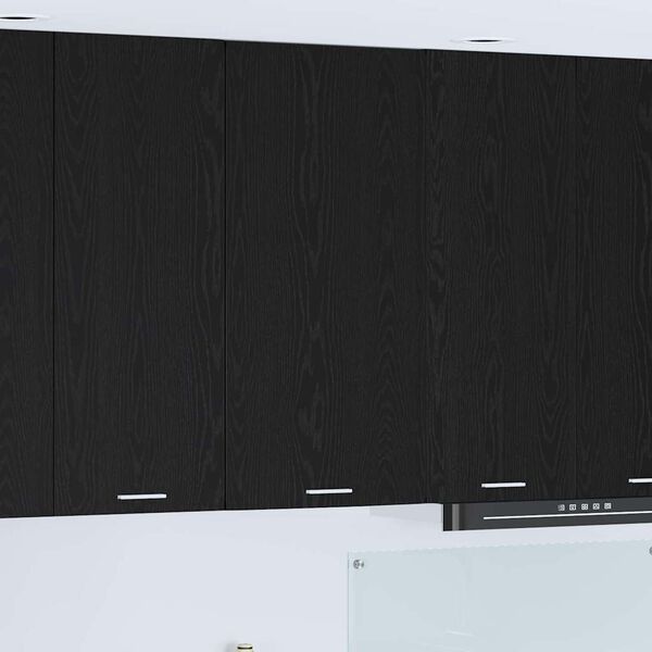 vidaXL H&auml;ngeschrank mit T&uuml;r Schwarze Eiche und Wei&szlig; 50 x 31 x 100 cm