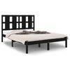 vidaXL Massivholzbett Schwarz 120x190 cm