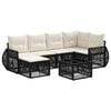 vidaXL Gartensofa-set 7 pcs Schwarz und Cremewei&szlig; Poly-Rattan