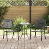 vidaXL Gartenstuhl 2 pcs Schwarz 55 x 56,5 x 91cm Aluminium