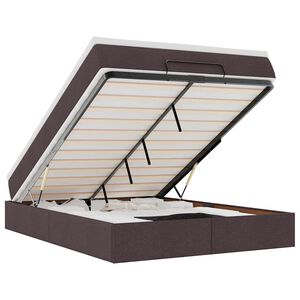 vidaXL Ottoman-Bett mit Matratze Dunkelbraun 140x200 cm Stoff